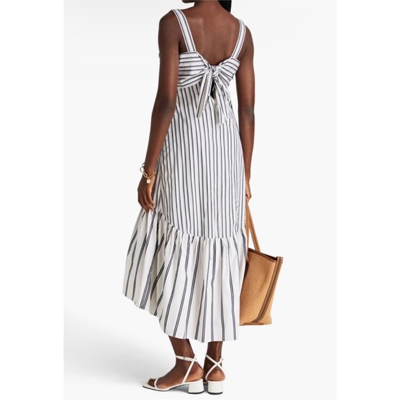 Theory striped tie back asymmetrical dress NEW - Picture 4 of 14